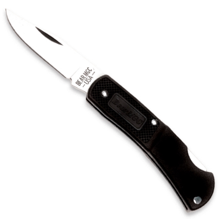 Bear & Son 3" Black Lightweigh Executive Upswept Lockback Knife