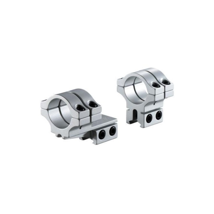 BKL-278 1 Long Double Strap Offset Dovetail Rings - Silver