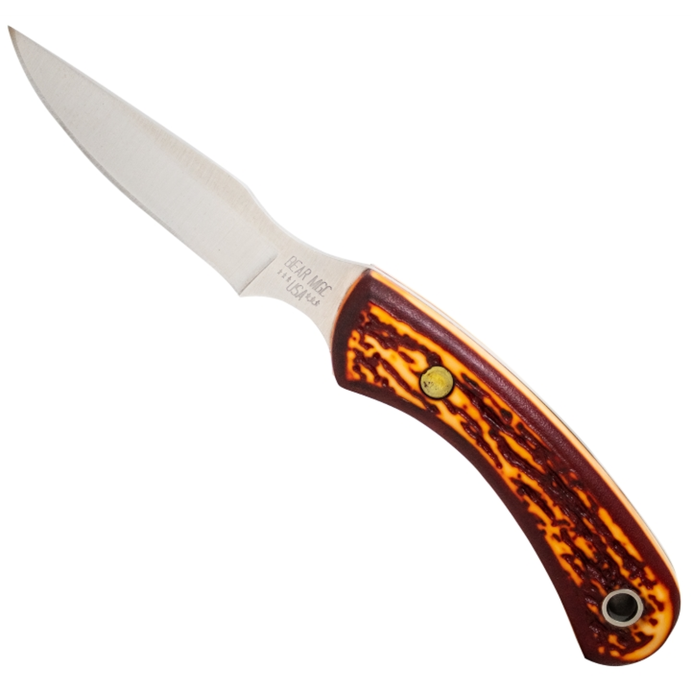 Bear & Son Slimline Trapper Taschenmesser – Klassisches Klappmesser Mit Delrin Griff In Stag-Optik