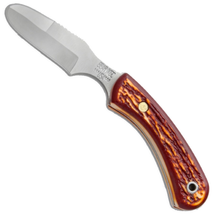 Bear & Son 6 1/2" Stag Delrin Ergonomic Skinner Knife