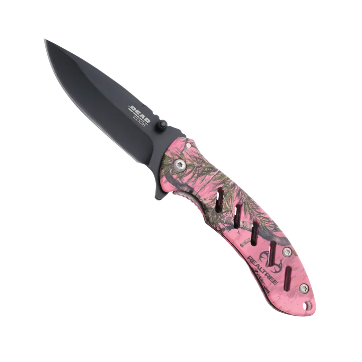 Bear Edge Brisk 1.0 4 1/16" Real Tree  Edge Pink Camo Frame Lock Folder