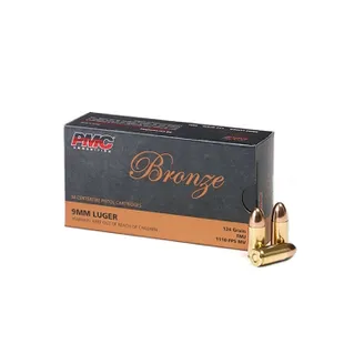 PMC . 9x19mm LUGER 124GR FMJ - 50 Bullets per Pack