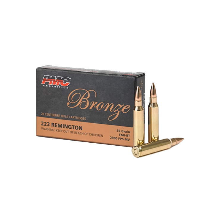 PMC .223 Remington 55 Grain FMJ-BT Bronze Line - 20 Bullet per Pack