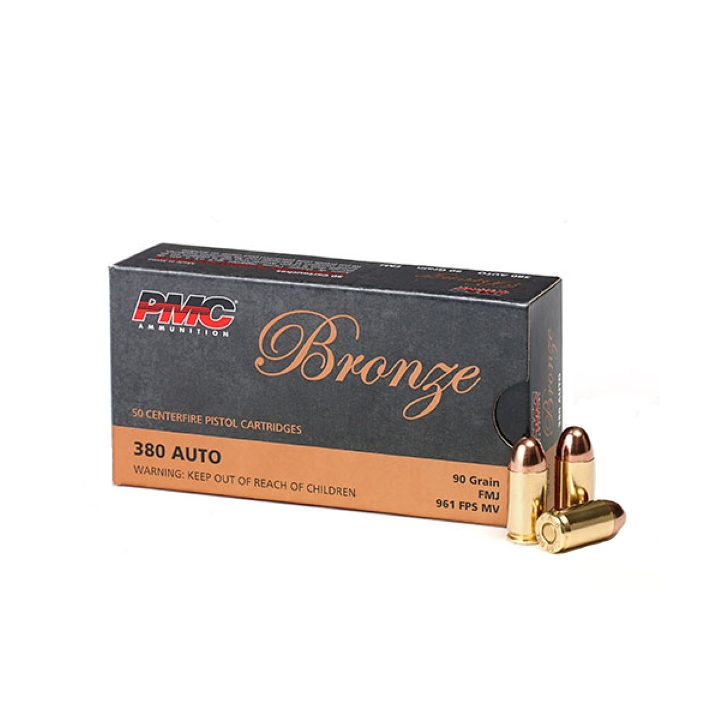 PMC .380 AUTO 90GR FMJ - 50 Bullets per Pack