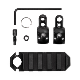 GrovTec Tube Mount Rail 2.6" 5 Slot  .630 - .675 Barrel Band Mounted Picatinny Rail