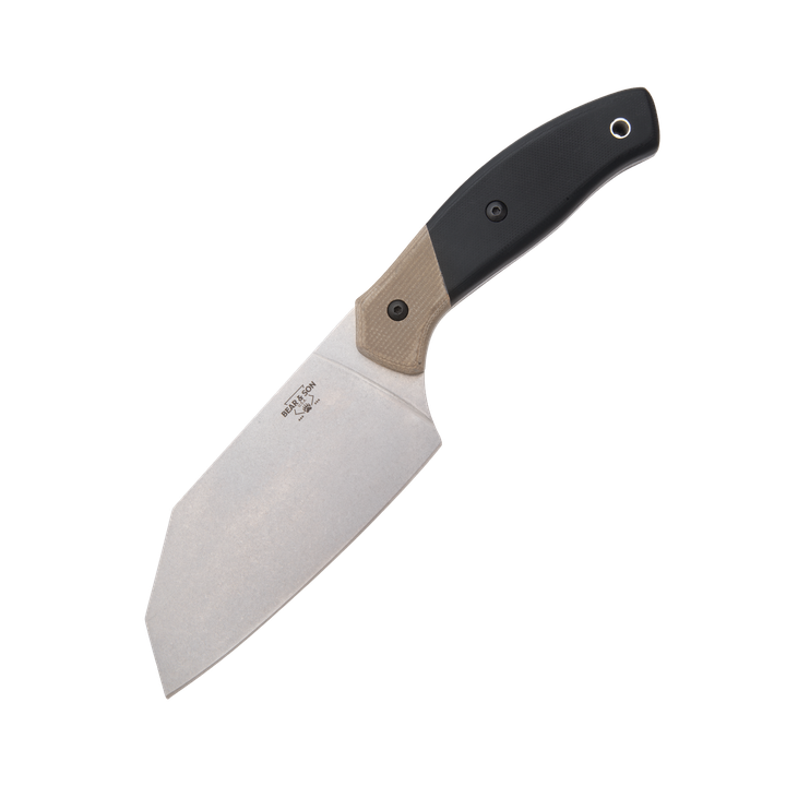 Bear & Son 10 1/8" Black G10 Professional Chopping Knife with Knife Guard