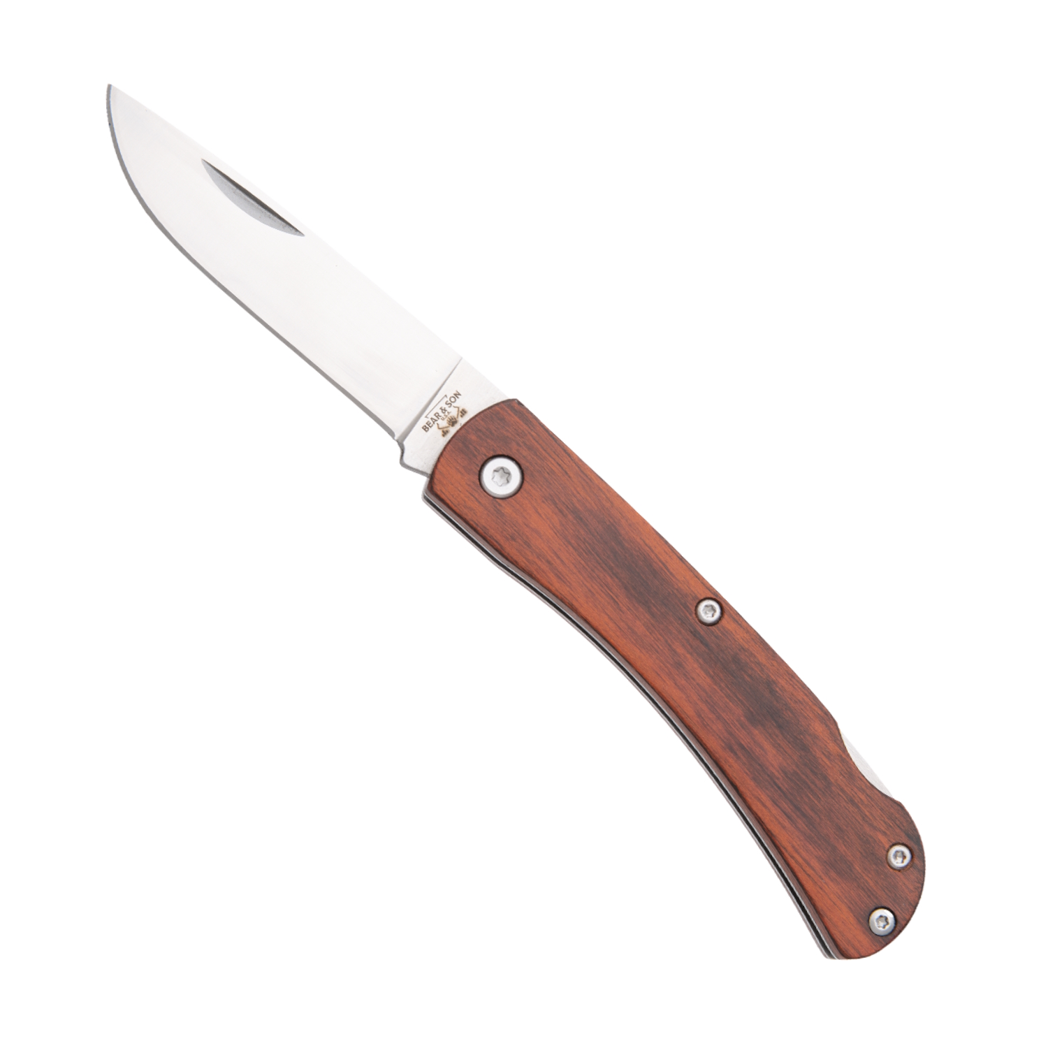 Bear & Son 4 5/8" Farmhand Large Lockback Rosewood Knife with Clip
