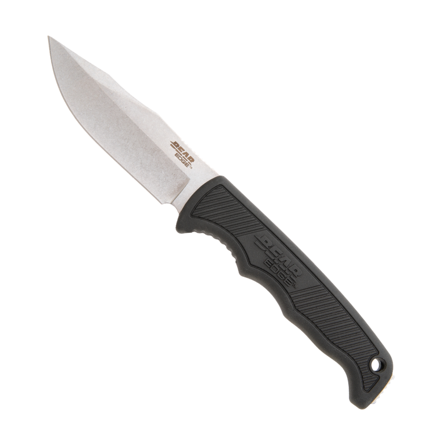 Bear Edge 8 1/2" Black KRYTON Utility Cushion Grip Fixed Blade & Sheath