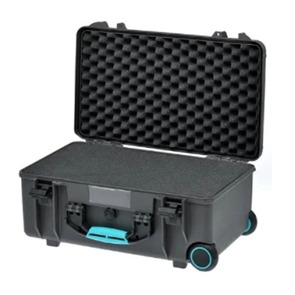 HPRC 2500W - Wheeld Hard Case with Cubed Foam & Turquoise Handle (Grey)
