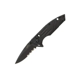 Bear OPS Rancor 4 3/8" Black ZYTEL Slide Lock D2 Serrated Blade