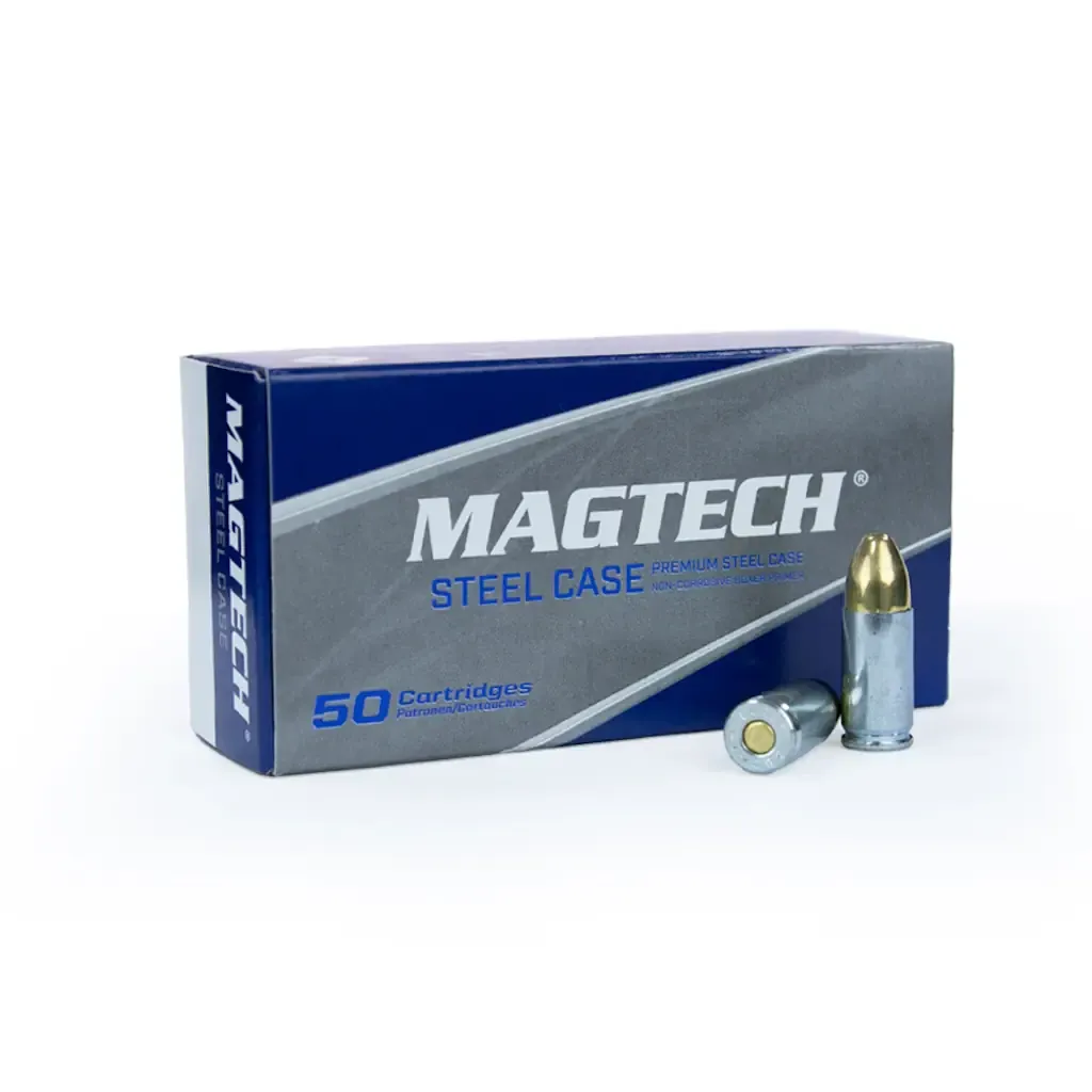 Magtech 9mm Luger 124GR FMJ (Steel Case) 50 bullets per Pack