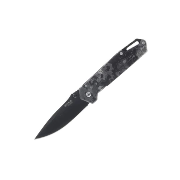 Bear Edge 3" Folding Drop Point Knife (Grey) with Fire Starter