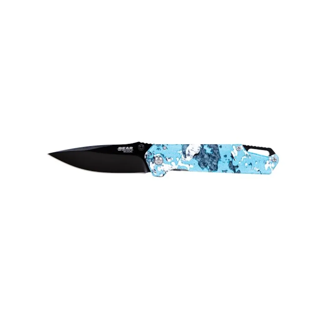 Bear Edge 3" Folding Spear Point Knife (Blue) with Fire Starter