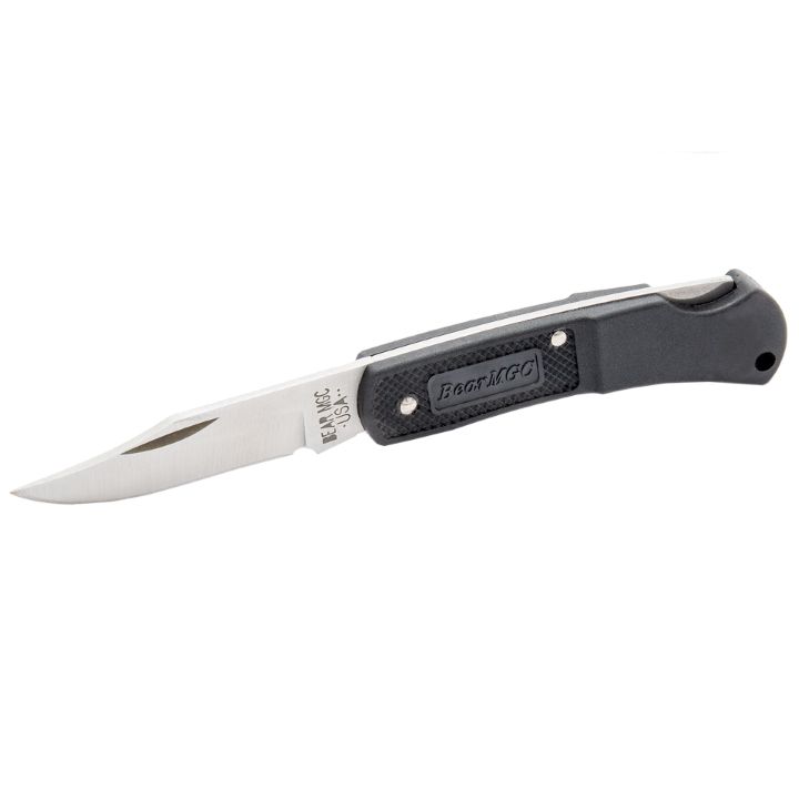 Bear & Son 3" Black Lightweigh Executive Upswept Lockback Knife