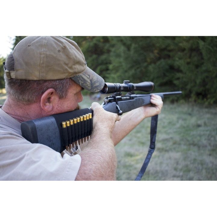 GrovTec Buttstock Cartridge Shell Holder for Rifle Open Style – 9 Loops