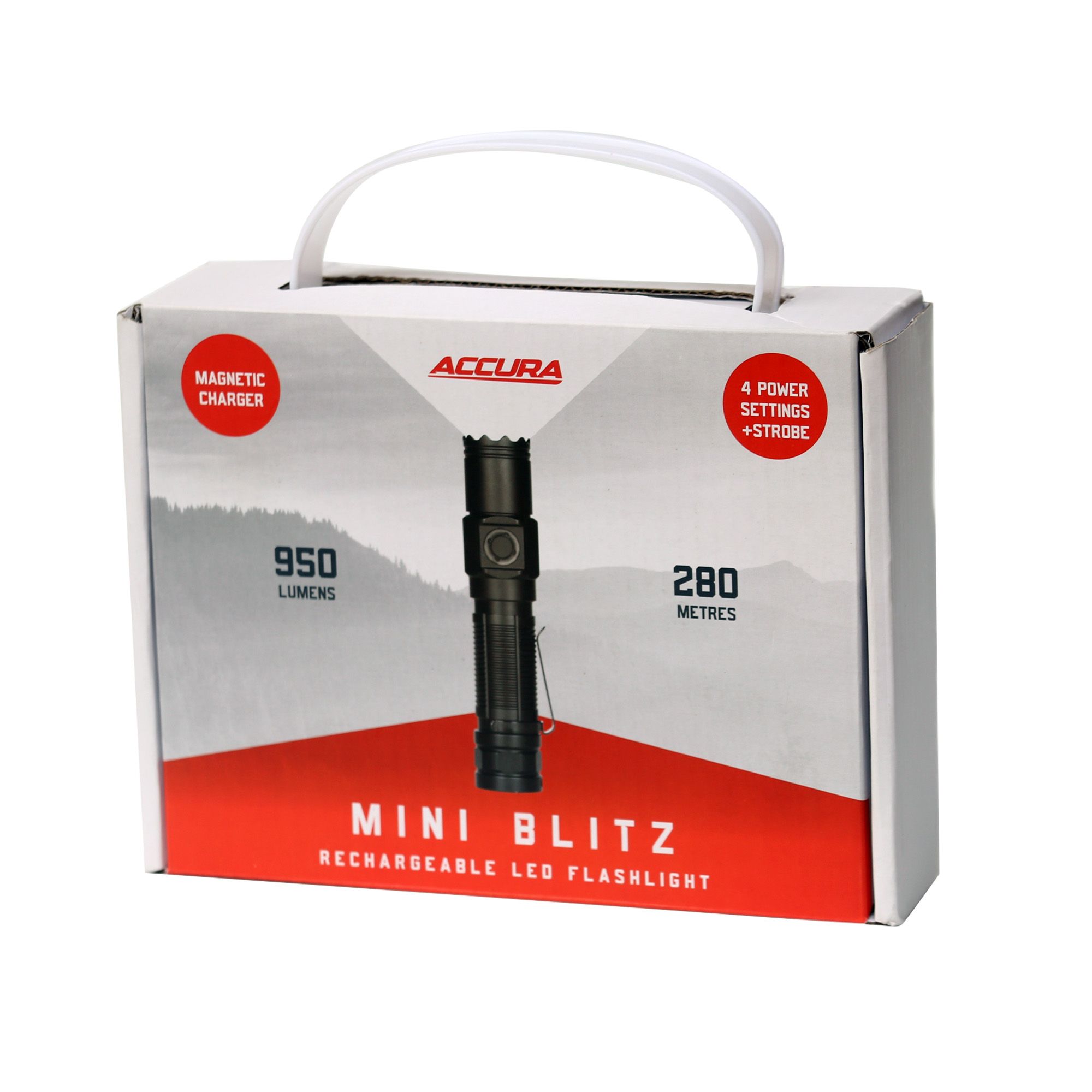 Accura Mini Blitz LED Torch 950 LM battery & Charger