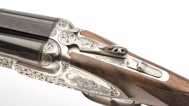 Sabatti Safari Big Five Blued SbS Double rifle engraved 450 N.E.