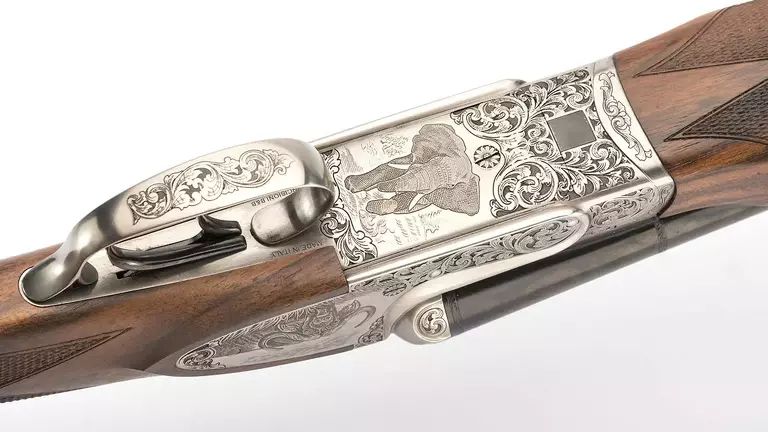 Sabatti Safari Big Five Blued SbS Double rifle engraved 450 N.E.