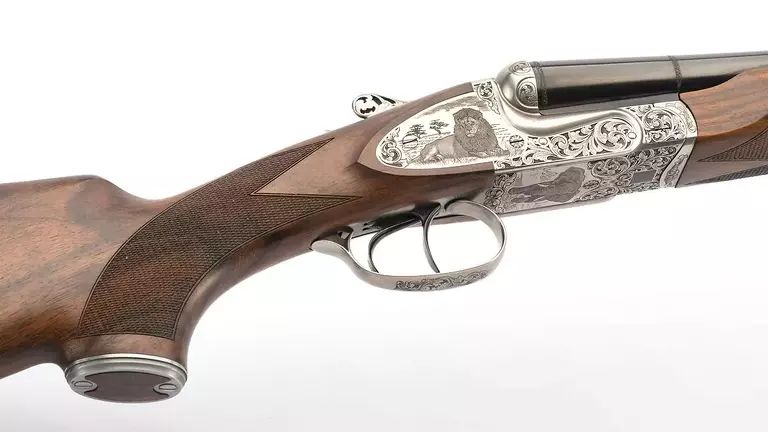 Sabatti Safari Big Five Blued SbS Double rifle engraved 450 N.E.