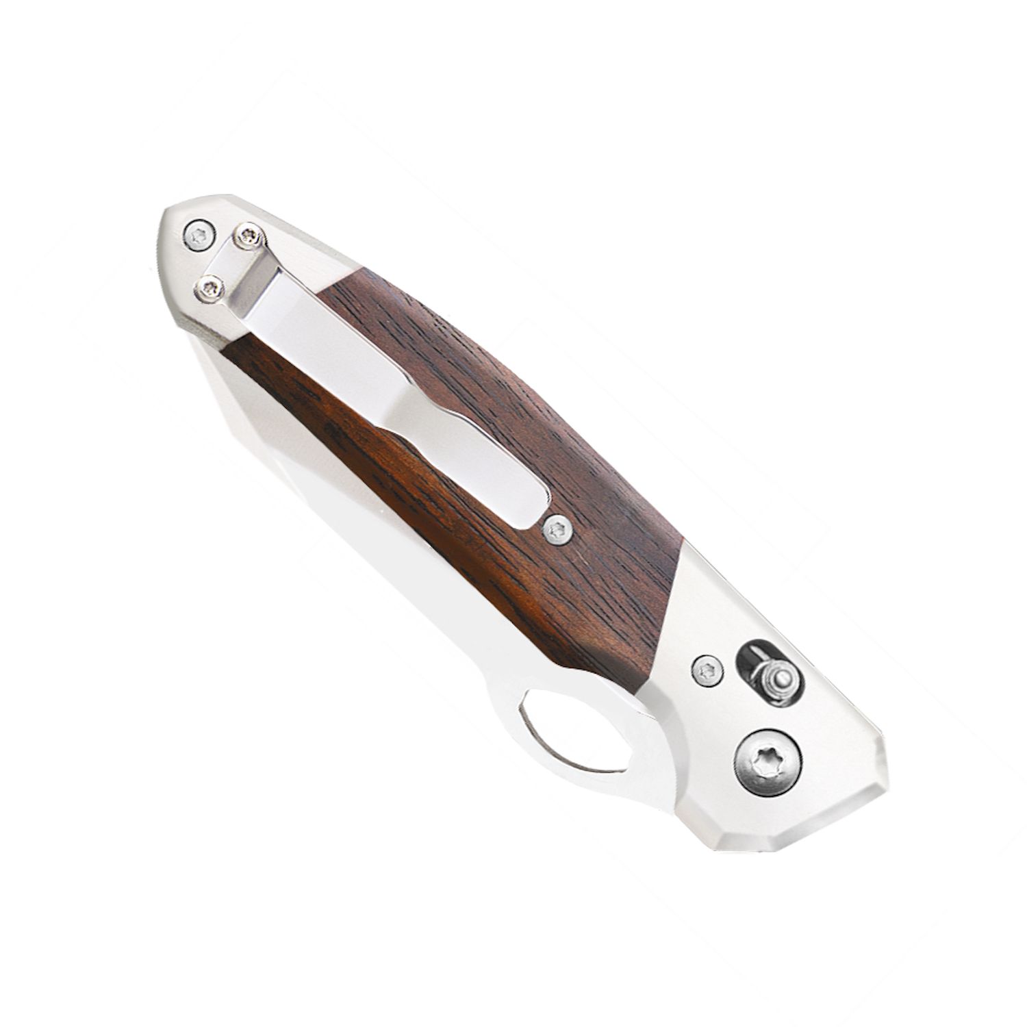 Bear & Son 4 3/8" Cocobola Slide Lock with Pocket Clip