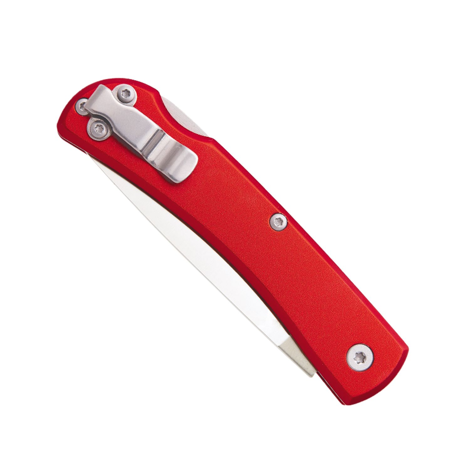 Bear & Son 3 5/8" Farmhand Red Aluminum Lockback Knife with Clip