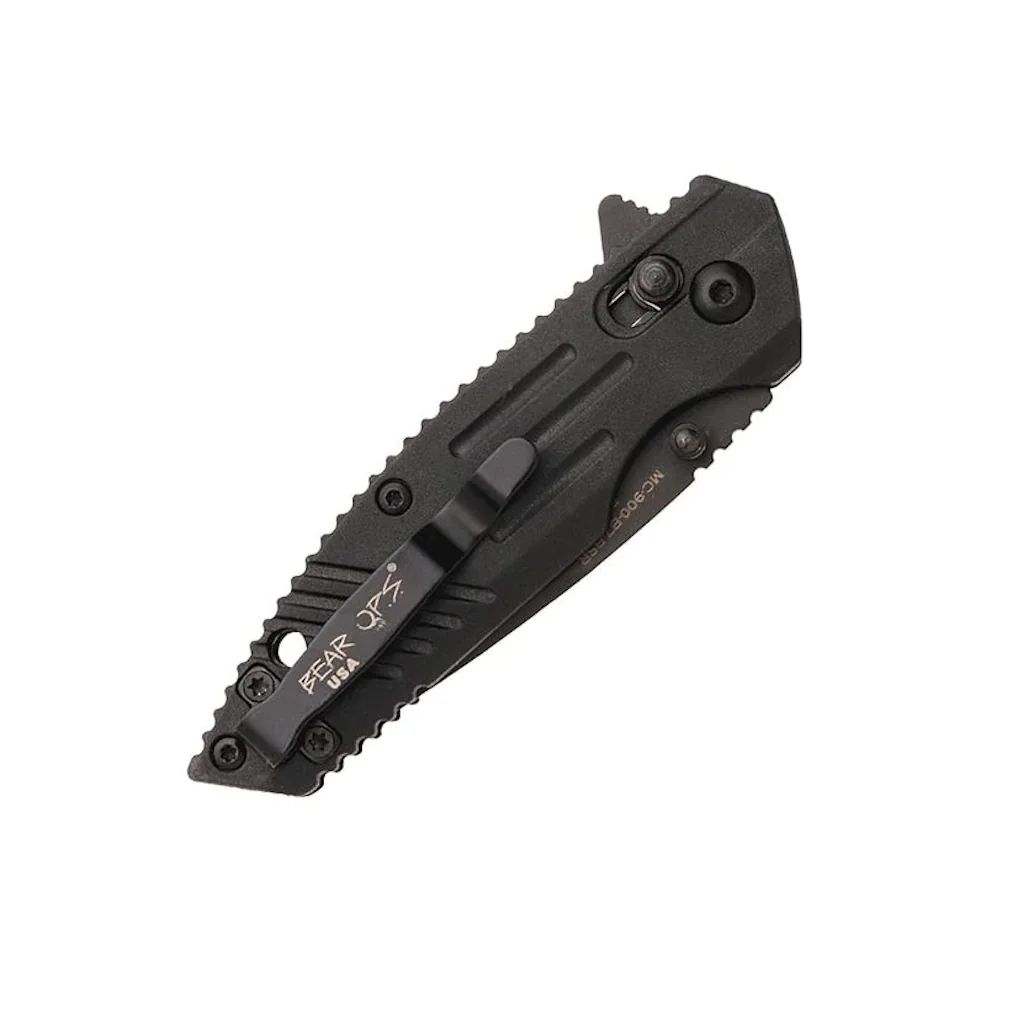 Bear OPS Rancor 4 3/8" Black ZYTEL Slide Lock D2 Serrated Blade