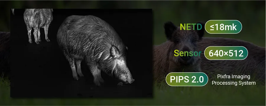 Pixfra TAURUS LRF Thermal Clip on OLED 35mm Scope Pix 640x512 Dis 1920x1080