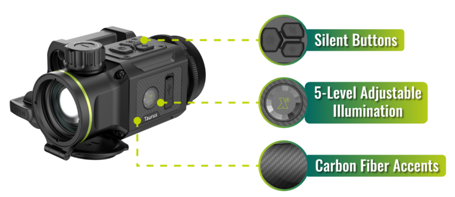 Pixfra TAURUS Thermal Clip on OLED Scope 35mm Pix 384x288 Dis 1920x1080